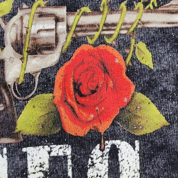 Guns-N-Roses Crop-Top Shirt Women XS/S 19x17 Baggy Acid-Wash - Picture 11 of 11